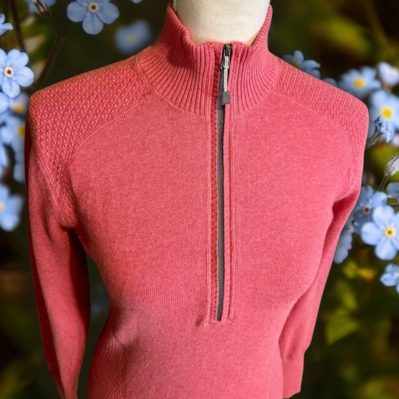 NWT Eddie Bauer ‘1/2 Zip Pullover’ in “Punch Pink / Castle Rock” Size Medium - Picture 5 of 15